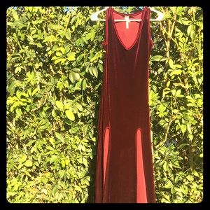 Velvet dress- long 2 slit